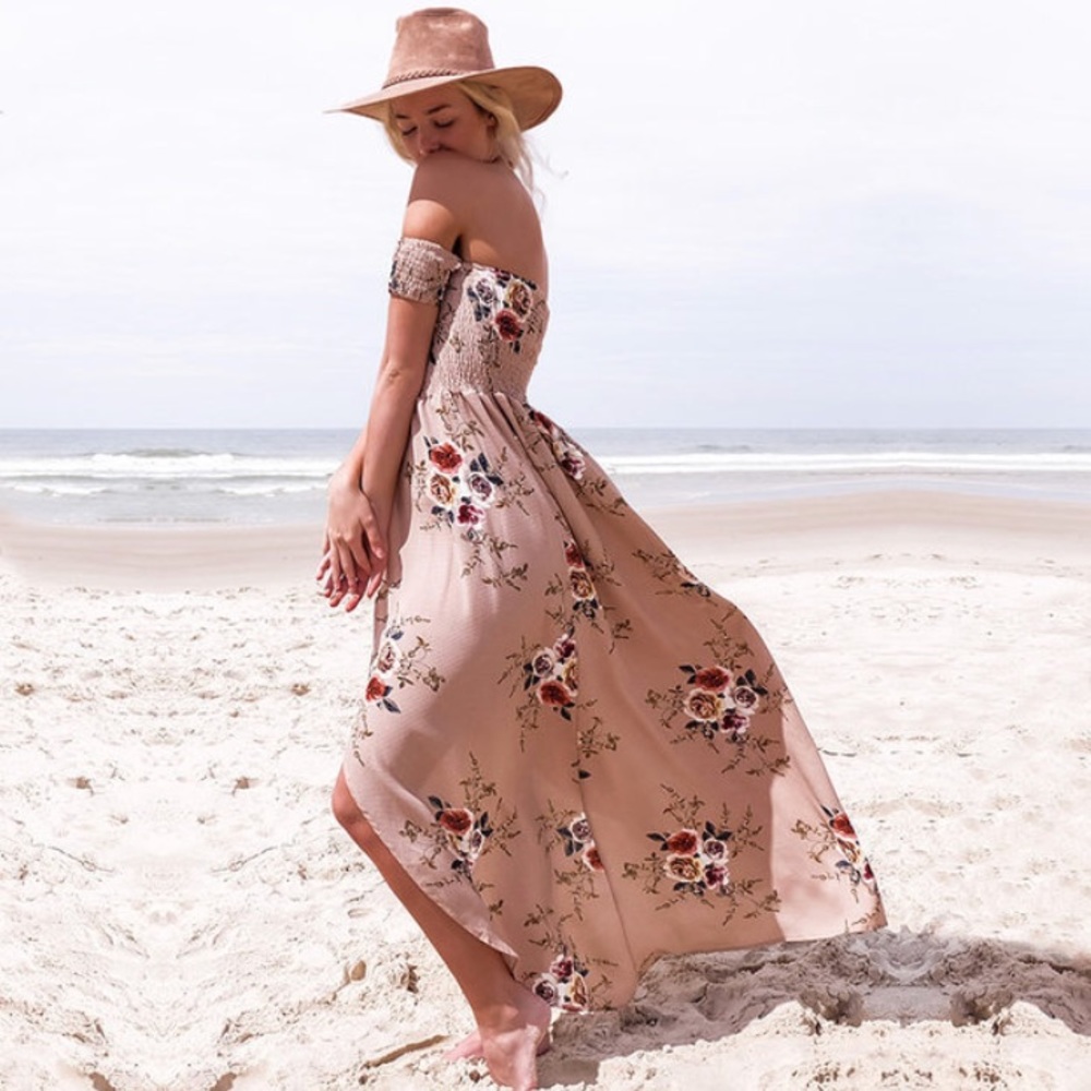 🌺BOHO Off The Shoulder Floral Dress🌺 - Picture 3 of 6